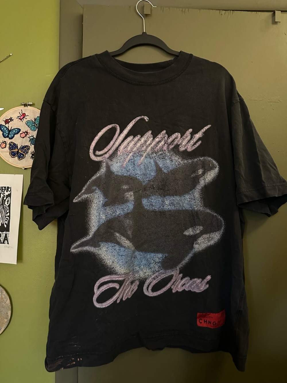 CHNGE Black shirt XL “Support the Orcas”